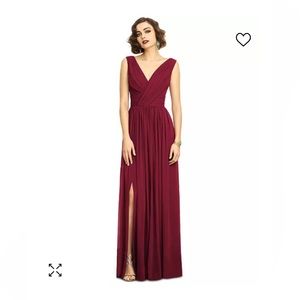 Vivian Diamond Dessy Collection Burgundy Dress Size 4
